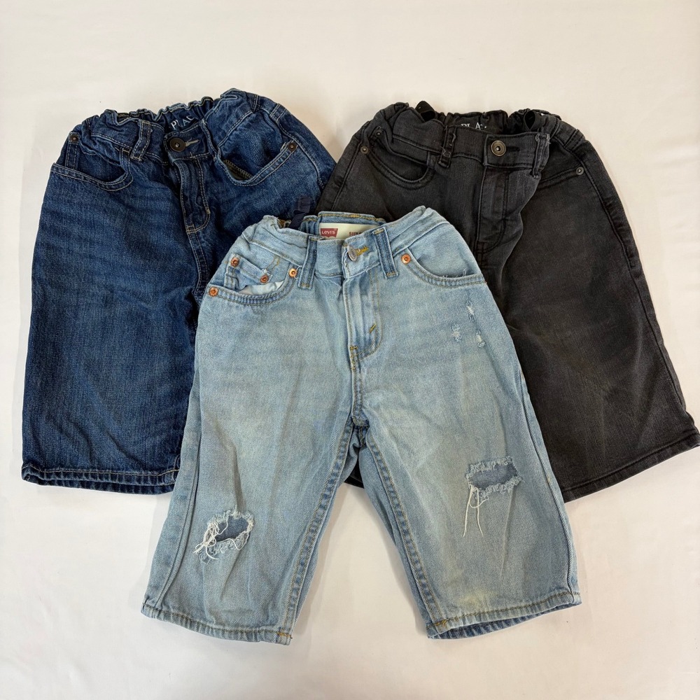 Boys Denim Shorts Bundle Levi's 511 Slim Distressed Children's Place Size 8 3pk